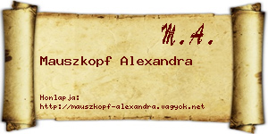 Mauszkopf Alexandra névjegykártya